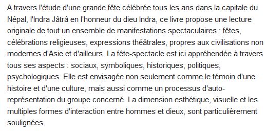  La fête-spectacle ; théâtre et rite au Népal 