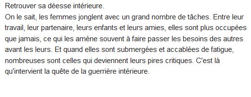 La voie de la déesse guerrière