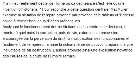  Le déclin de Rome et la corruption du pouvoir 