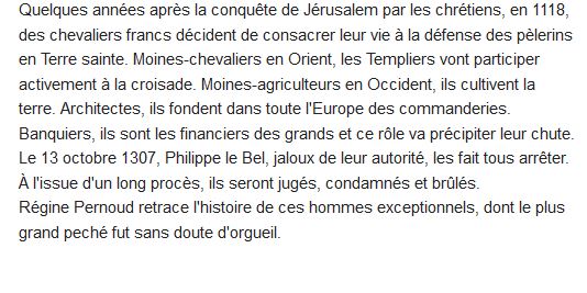  Les templiers ; chevaliers du Christ 