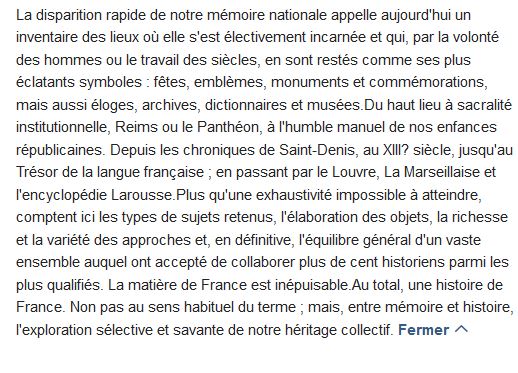  Les lieux de mémoire Tome 1 la république 