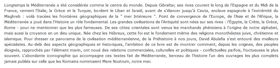 La Méditerranée, berceau de l'histoire