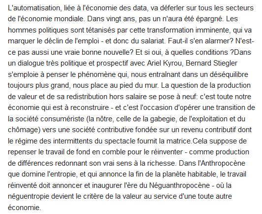  L'emploi est mort, vive le travail ! 