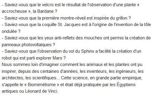  Biomimétisme : quand la nature inspire la science 