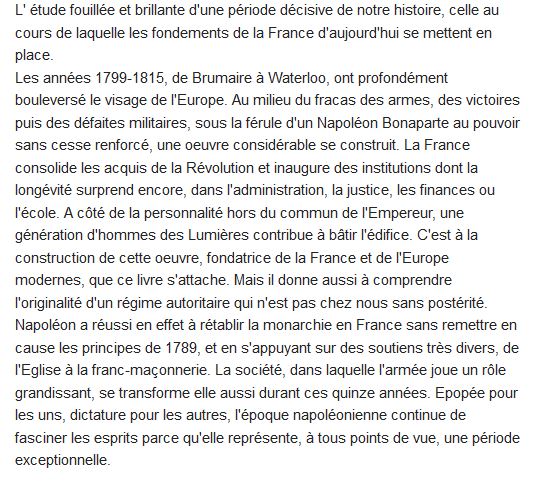  Histoire du Consulat et de l'Empire 1799-1815 