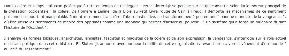 Colère et Temps
