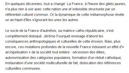  L'archipel français ; naissance d'une nation multiple et divisée 