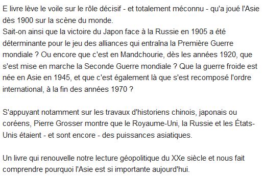  L'histoire du monde se fait en Asie ; une autre vision du XXe siècle 