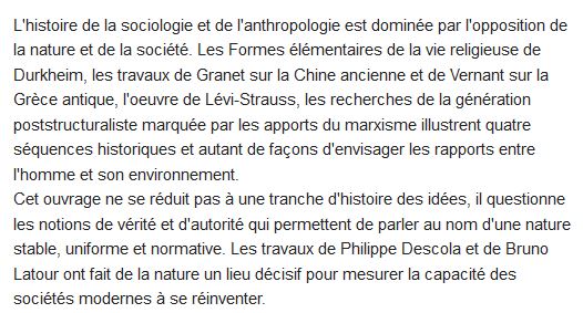  La Fin d'un partage. Nature et société de Durkheim à Descola 