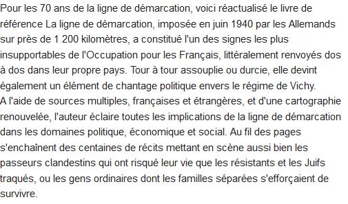  La ligne de démarcation ; 1940-1944 