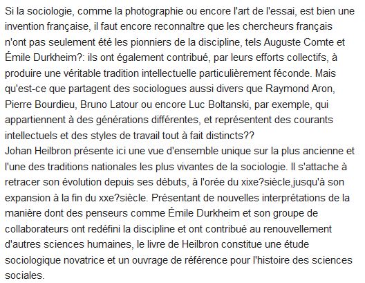  La sociologie française ; sociogenèse d'une tradition nationale 