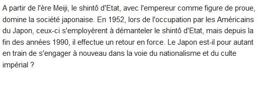  Shintô et politique dans le Japon contemporain 