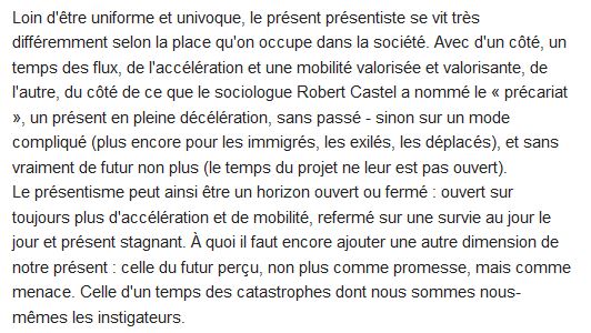  Régimes d'historicité ; présentisme et expériences du temps 