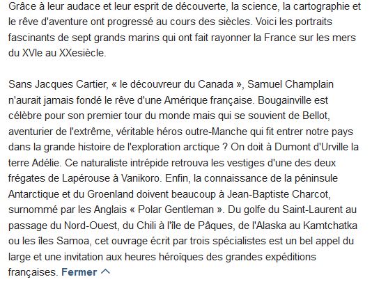  Grands marins : de Cartier à Charcot, la saga des explorateurs français 