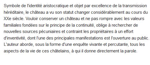  La vie des châteaux 