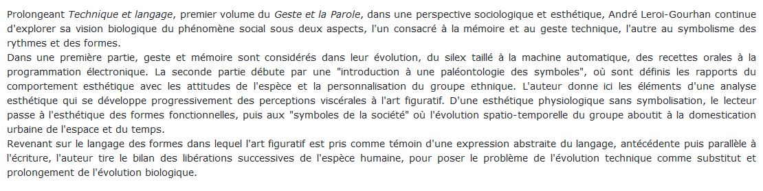 La Mémoire et les Rythmes