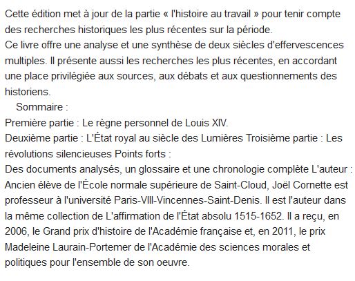 Absolutisme et Lumières 1652-1783