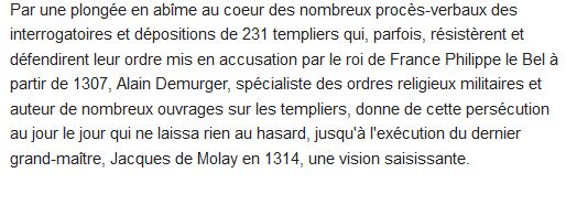  La persécution des templiers ; journal (1307-1314) 