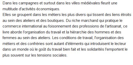  Le monde des métiers au moyen âge ; artisans et marchands 