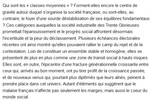  Les classes moyennes à la dérive 