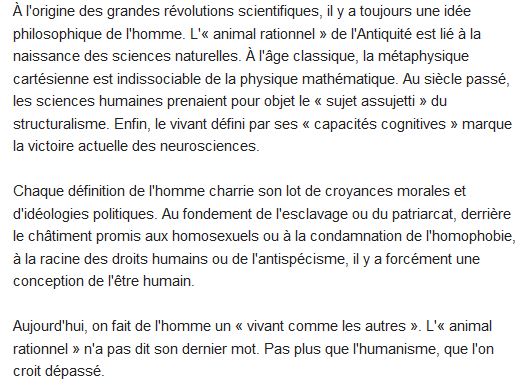  Notre humanité ; d'Aristote aux neurosciences 