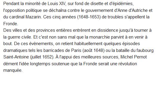  La Fronde : 1648-1653, Michel Pernot 