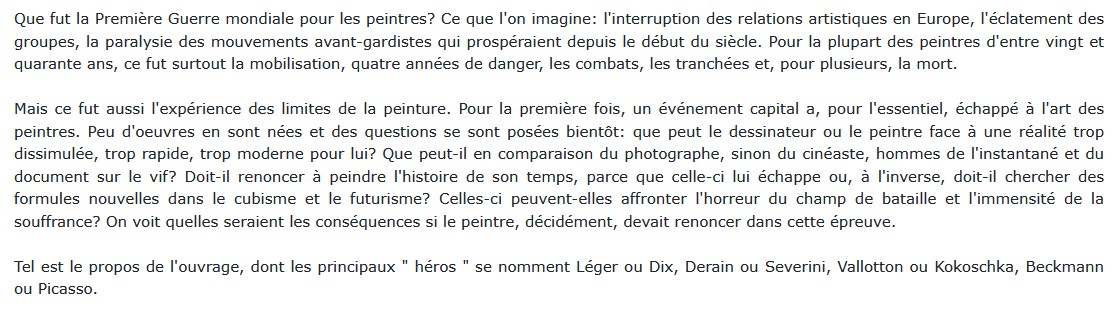  Les artistes face à la Grande Guerre