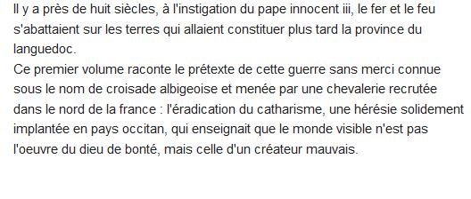  L'épopée cathare Tome 1 ; l'invasion 1198-1212 