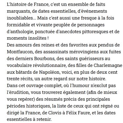 anecdotes de l'histoire de France