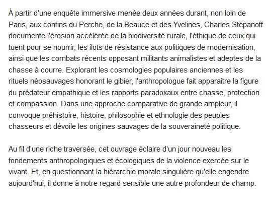  L'animal et la mort : chasses, modernité et crise du sauvage 