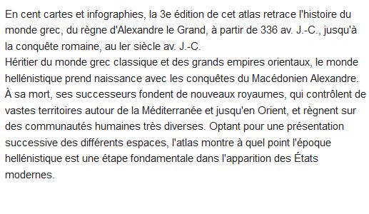  Atlas du monde hellénistique ; pouvoir et territoires après Alexandre le Grand 