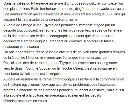  L'Egypte pharaonique : histoire, société, culture 