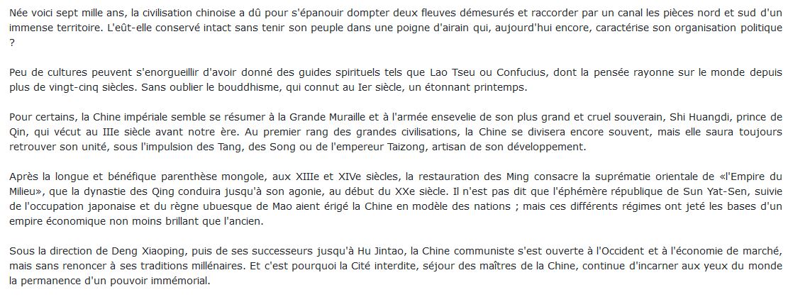 Une histoire de la Chine des Han à nos jours