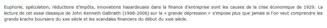 1929 Anatomie d'une catastrophe financière
