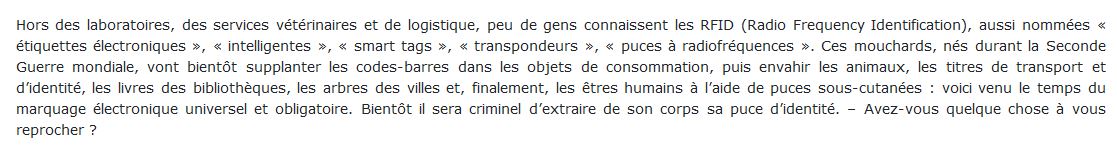 Puces intelligentes et mouchardage électronique