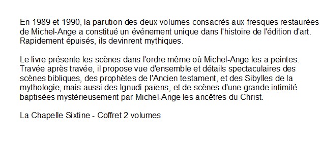 La Chapelle Sixtine - Coffret 2 volumes