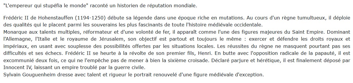 Frederic II, Sylvain Gouguenheim