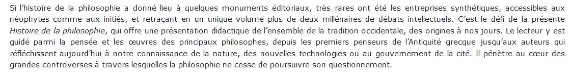 Histoire de la philosophie livre