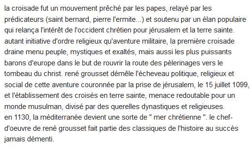  Histoire des croisades t.1 ; 1095-1130, l'anarchie musulmane 