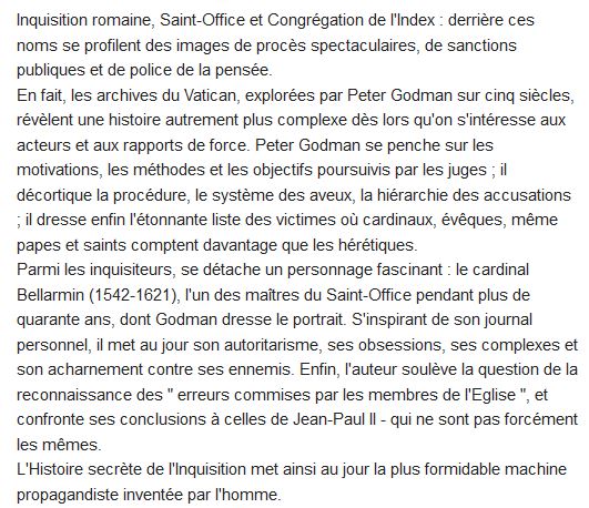 Histoire secrète de l'Inquisition