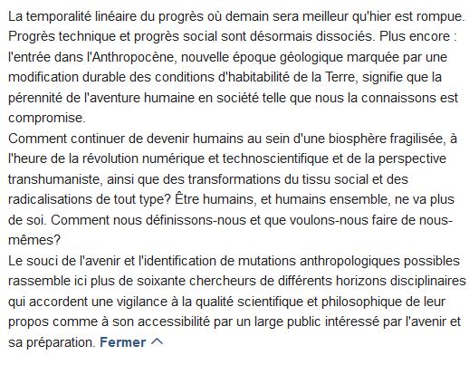  Humains : un dictionnaire d'anthropologie prospective 