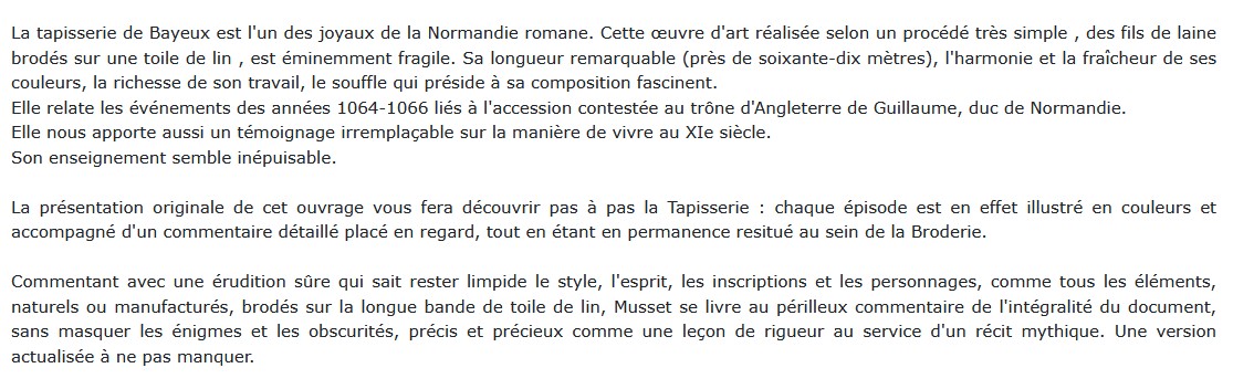 La tapisserie de Bayeux Lucien Musset