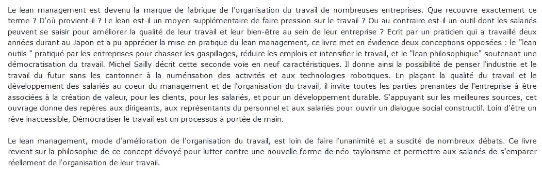 Un nouveau regard sur le Lean management