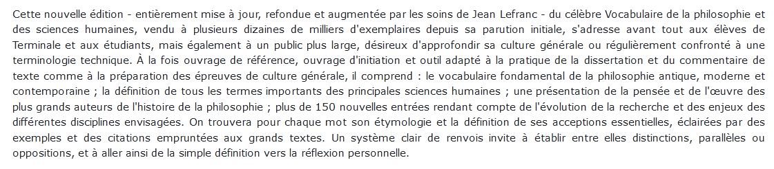 vocabulaire de la philosophie