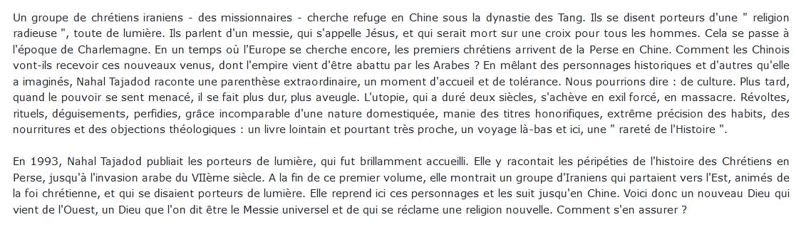 Vie et mort des chrétiens dans la Chine des Tang