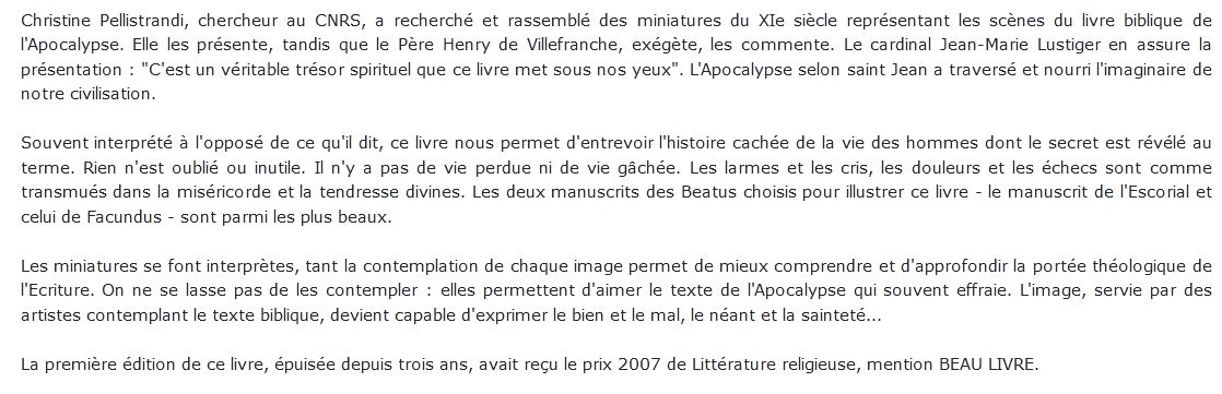 Contempler l'apocalypse Christine Pellistrandi, Henri De Villefranche