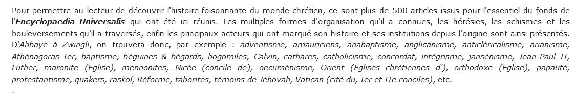 Dictionnaire de l'histoire du christianisme - Encyclopaedia Universalis