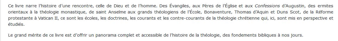 Histoire de la théologie livre