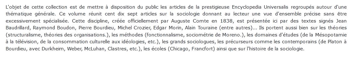 le Dictionnaire de la sociologie