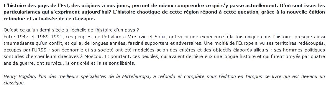 pays de l'Est Henry Bogdan